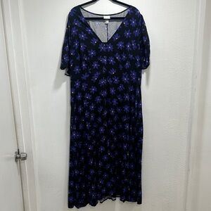 Ava & Viv Black and Blue Floral Maxi Dress